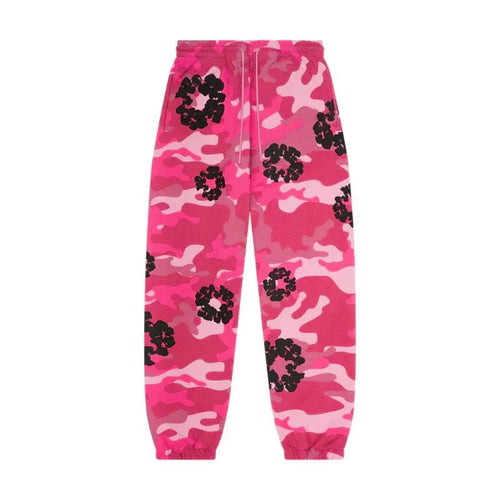 DENIM TEARS JOGGERS PINK CAMO COTTON WREATH - kleostreetwear