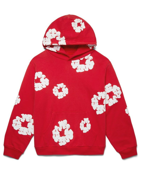 DENIM TEARS HOODIE COTTON WREATH RED - kleostreetwear