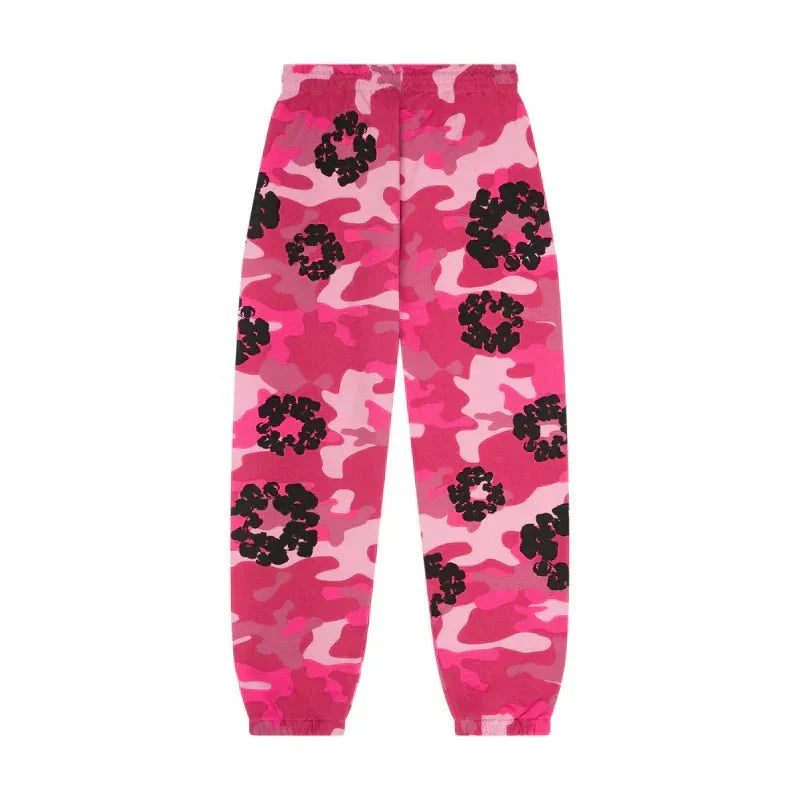 DENIM TEARS JOGGERS PINK CAMO COTTON WREATH - kleostreetwear