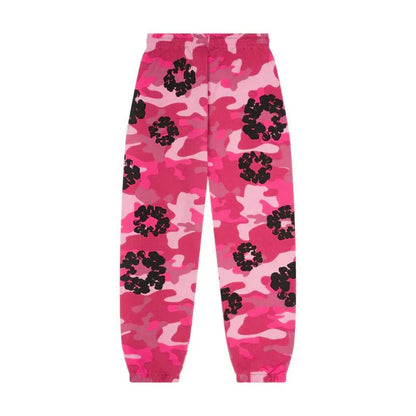 DENIM TEARS JOGGERS PINK CAMO COTTON WREATH - kleostreetwear