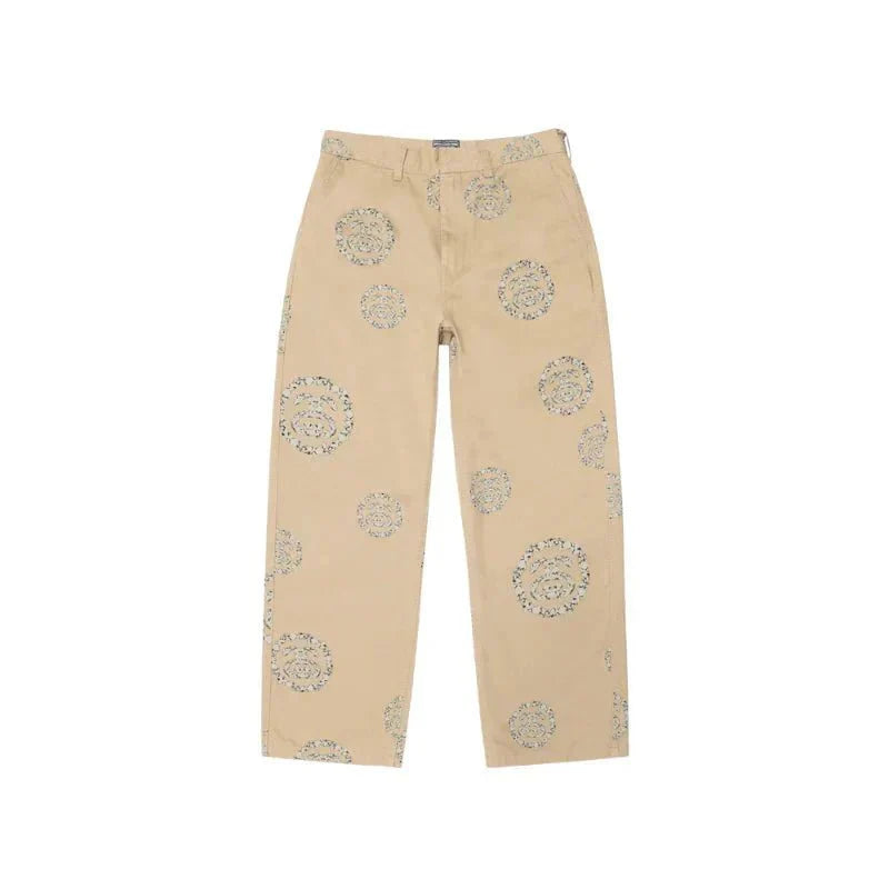 DENIM TEARS X STUSSY PANTS SS WREATH CHINO KHAK - kleostreetwear