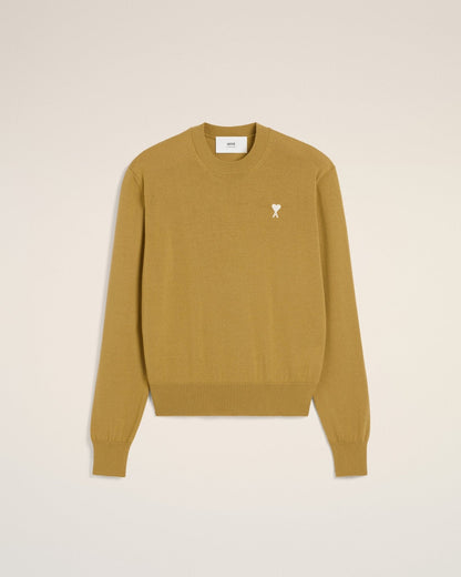 MUSTARD WOOL CREW NECK SWEATER - kleostreetwear